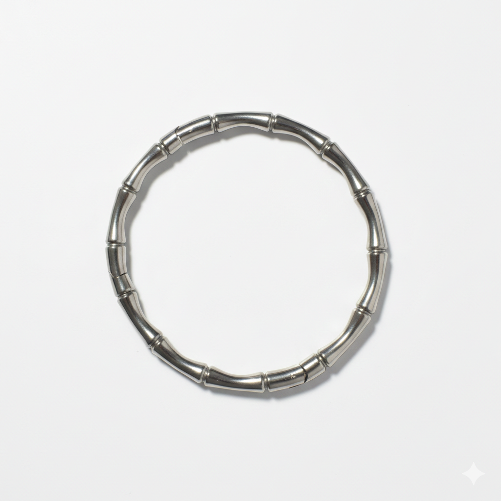 Bambus Armring Rustfritt Stål