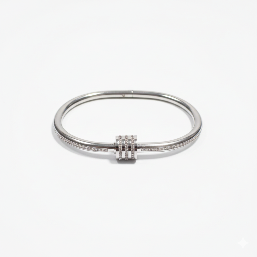 Armring med Zirkon steiner rustfritt stål