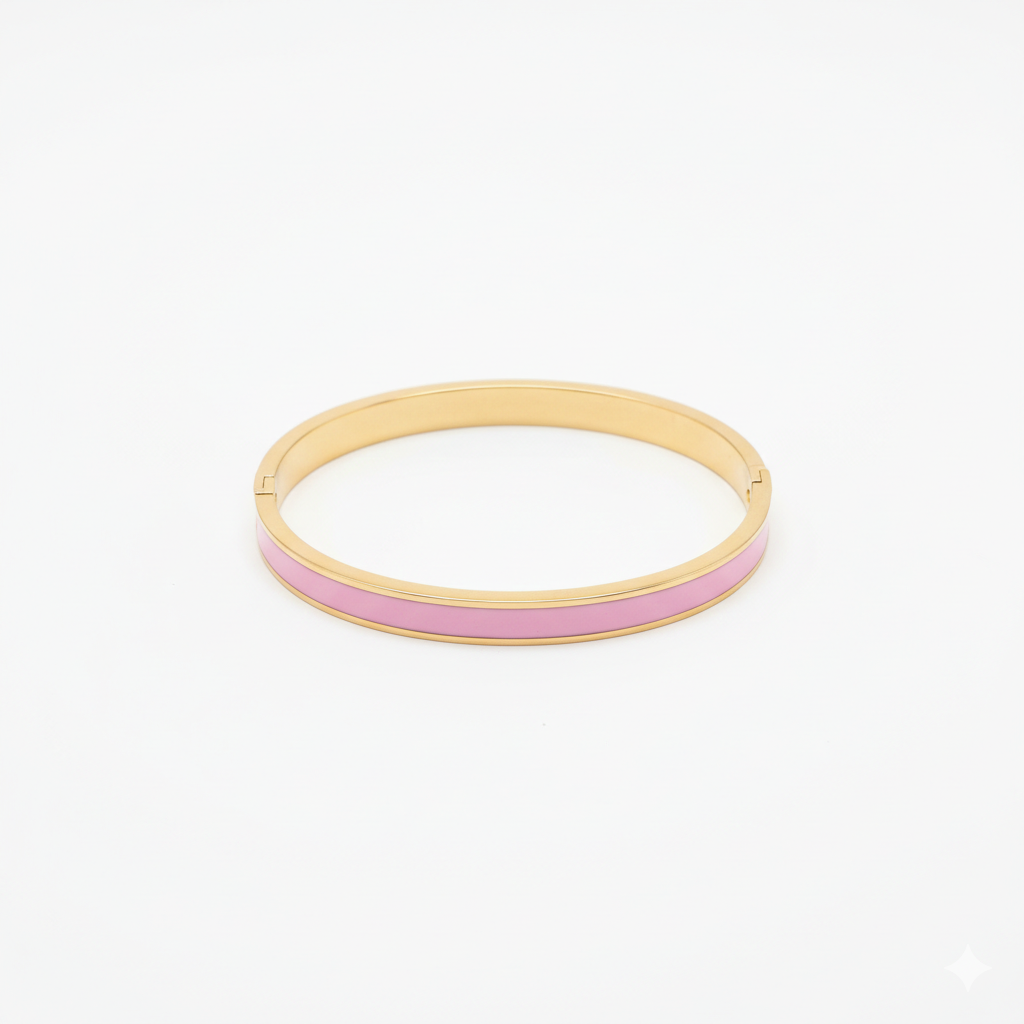Candy Pink Armring rustfritt stål
