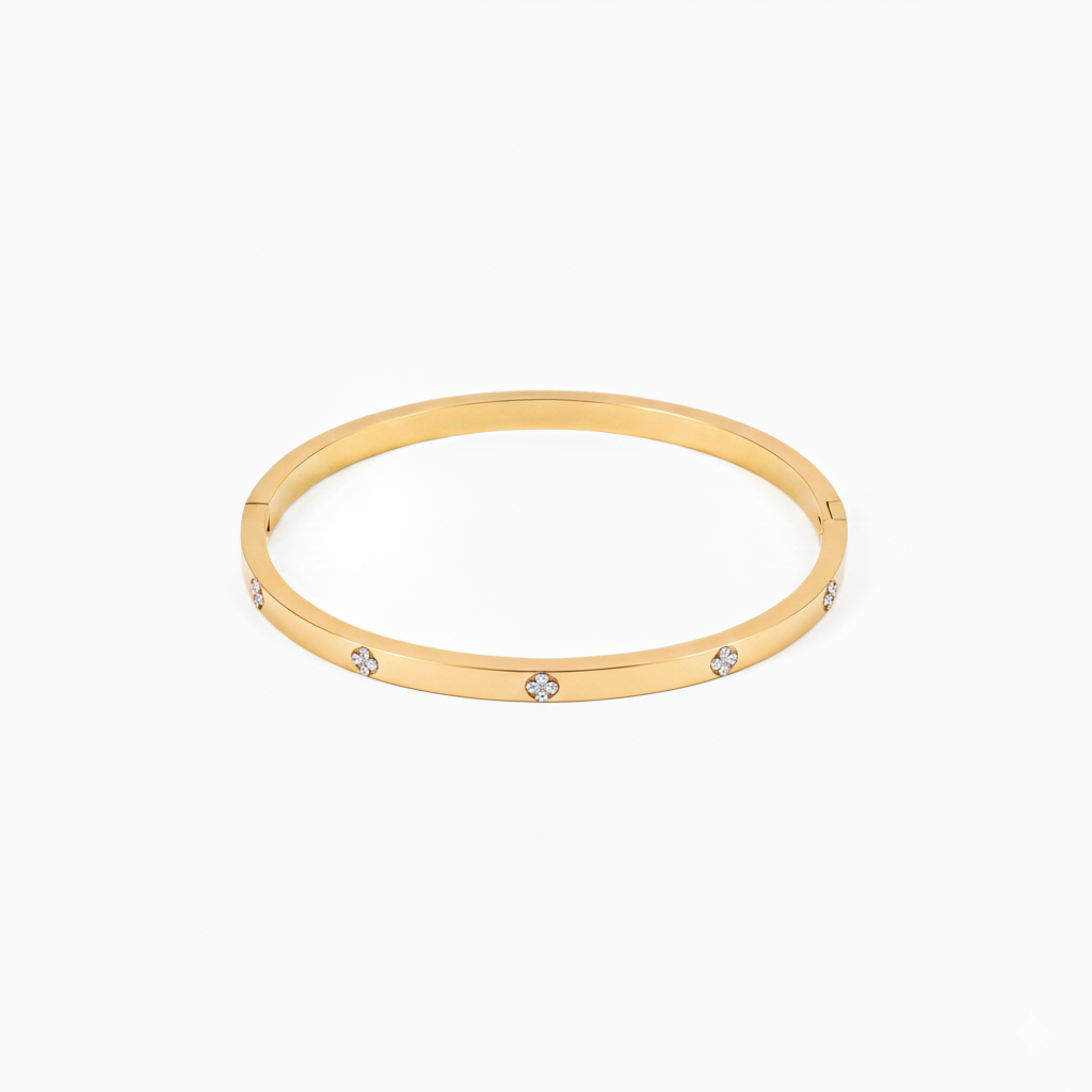 Armring med zirkon rustfritt stål