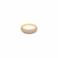 Glitrende gullring med zirkonia – Pavé dome-ring