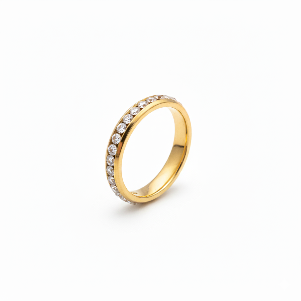 Eternity ring i gull med krystaller – Klassisk allianse-ring