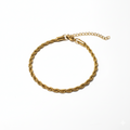 Gullbelagt Twisted Rope Armbånd – Tidløst Tau-design