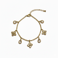 Gullbelagt Charm-armbånd med Krystaller