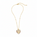 Tree of Life Heart Necklace – Gullbelagt med Regnbuestener