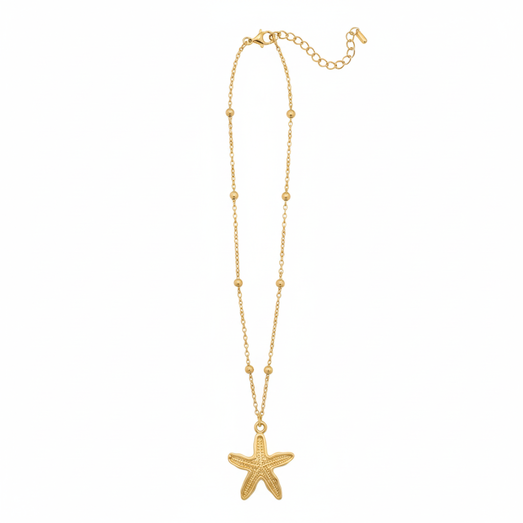 Gullbelagt Sjøstjerne Halskjede – Golden Ocean Star