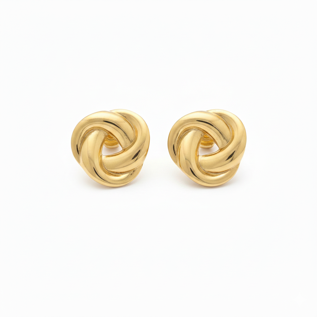 Gullbelagte Knutere-øredobber – Eternal Knot Studs